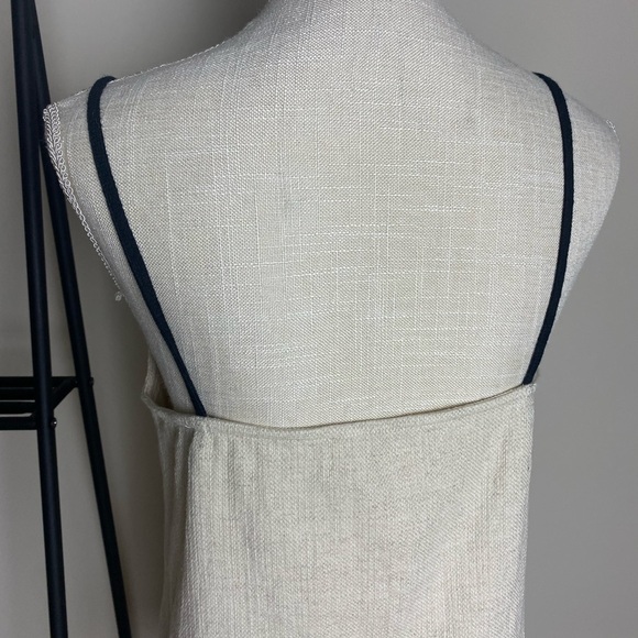 Matin Double Layer V Neck Singlet Ivory Black Top Size 8 - Picture 12 of 12